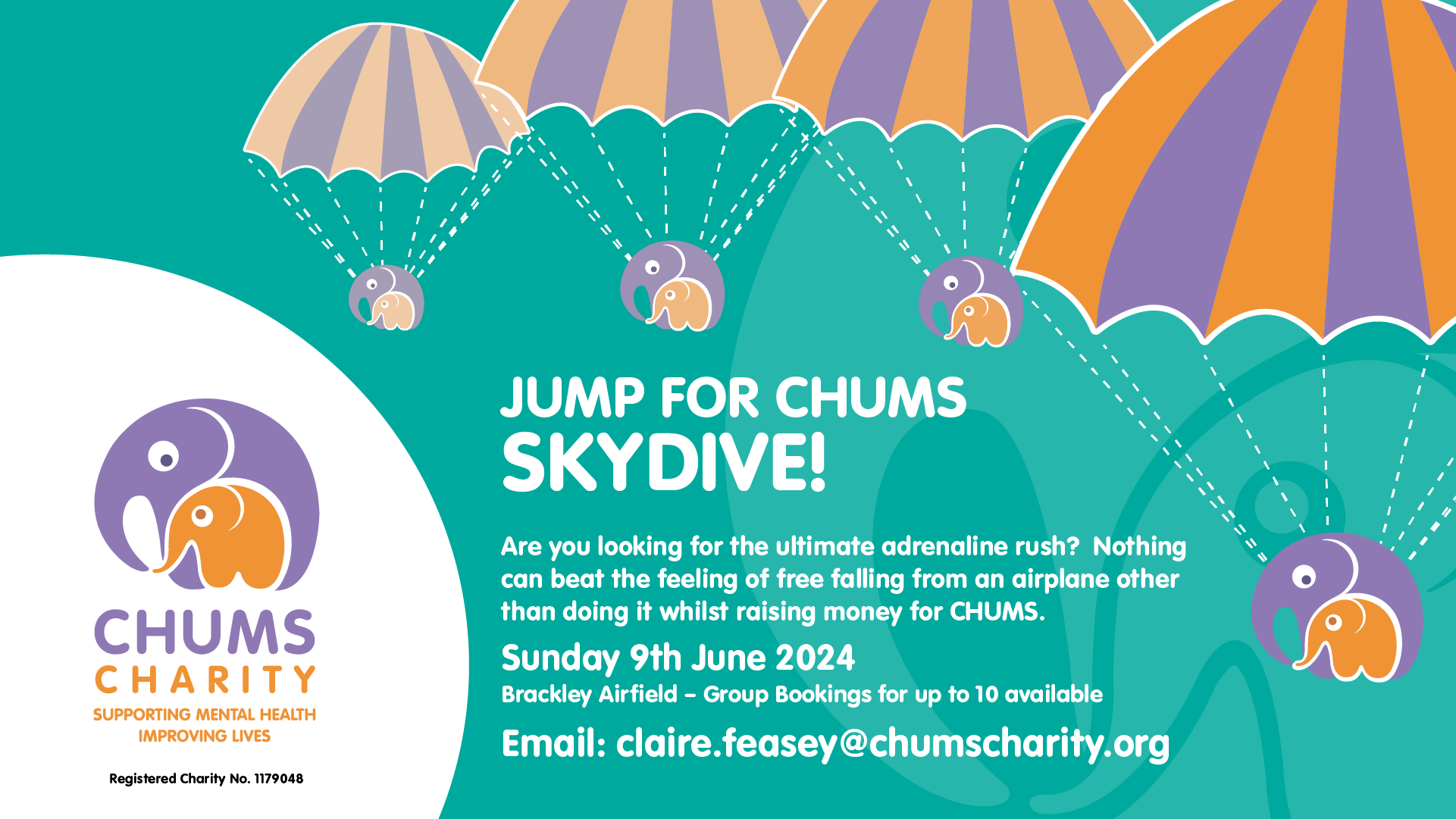 Jump for CHUMS! Take part in our our Skydive in aid of CHUMS Charity
