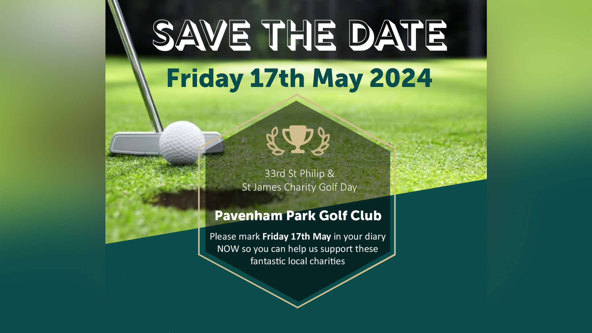 Save the date, Friday 27th May 2024